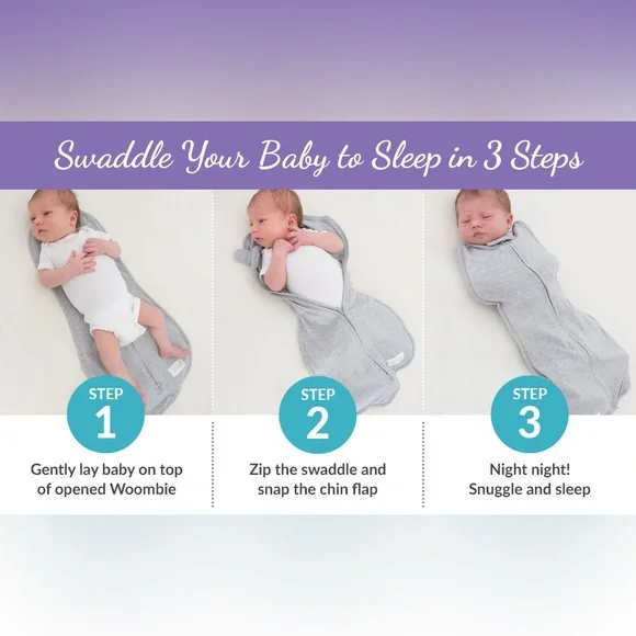 Woombie Convertible Baby Swaddling Blanket (3-6mo), Pink Posey 14-19 lbs NWOT - Picture 11 of 11